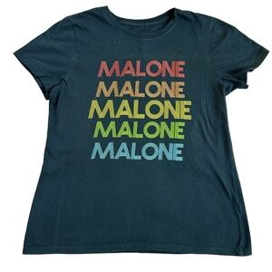 Post Malone black size medium vintage-inspired fitted rainbow graphic tee shirt